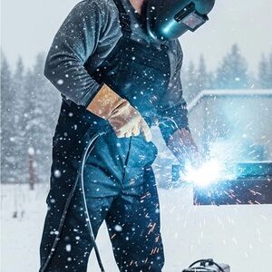 Insulated FR Bib Overalls with Thigh Zippers and Knee Pads for winter